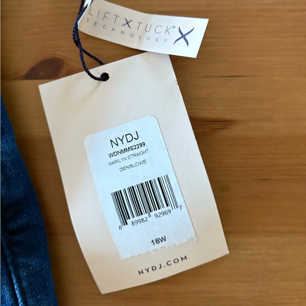 NYDJ Marilyn Blue Denim Slimming Straight Leg Jeans Size 18W NWT - Picture 5 of 14